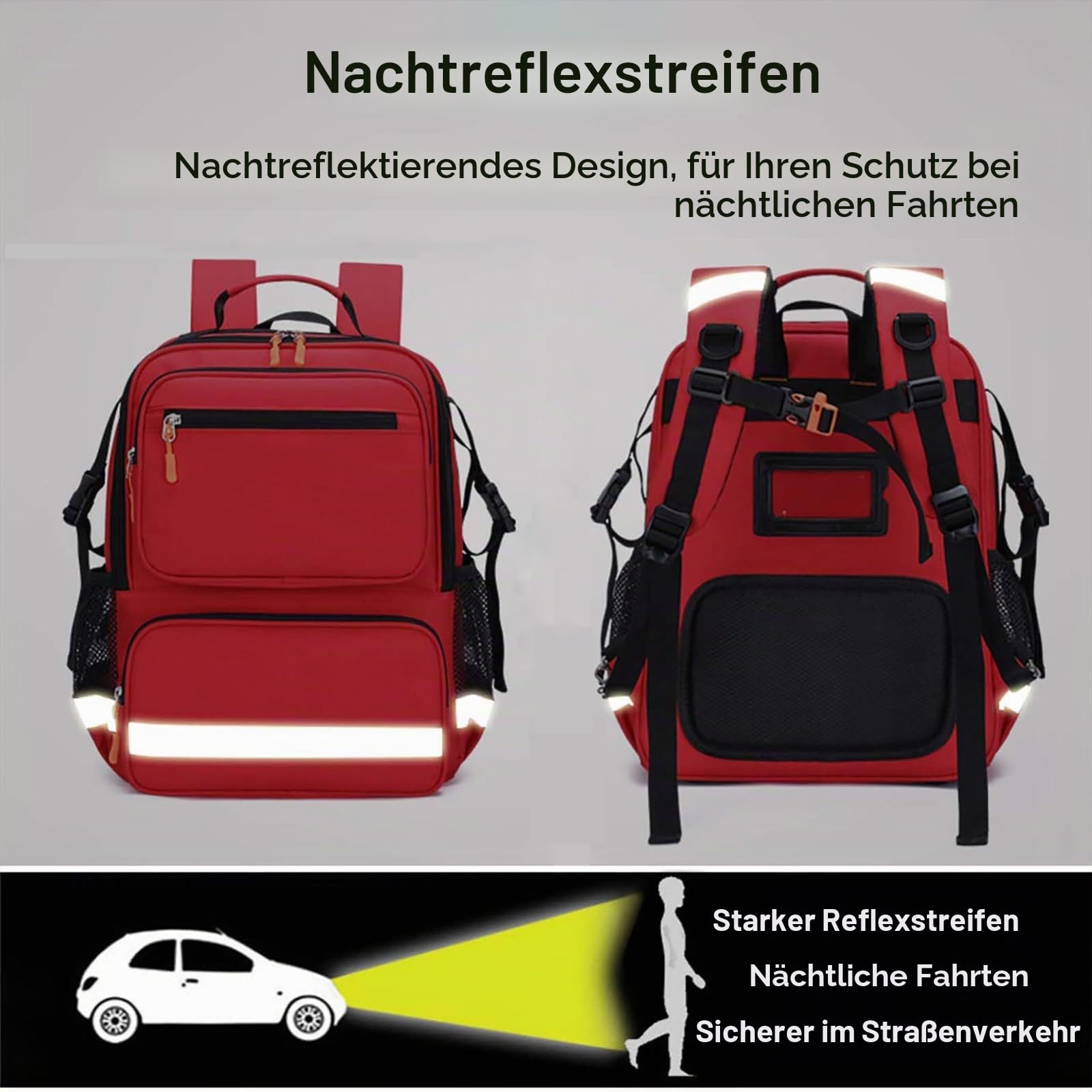 Cubstone Rollstuhl Rucksack, Multifunktions-Rollstuhl-Bag,Mobilitäts-Roller Universal - Große Kapazität Rollstuhlzubehör Rollstuhltasche Hinten - Wasserdichtes - mit Reflektierendem Streifen(E)
