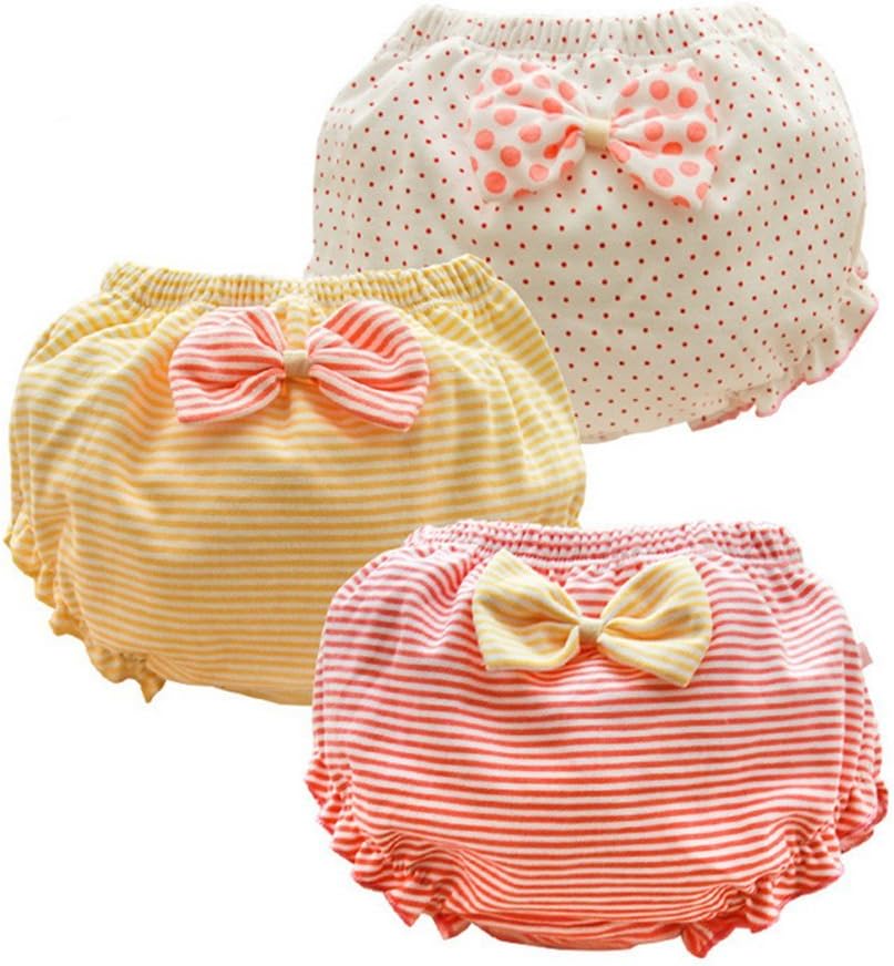 JIEYABaby Underwear for Toddler Girls Bow-Knot Briefs Panties,Pack of 3