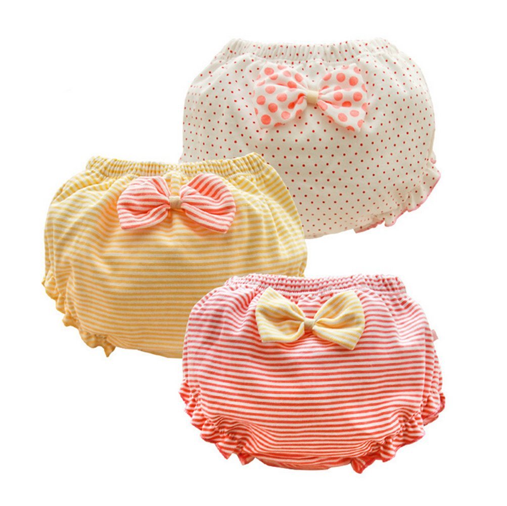 JIEYABaby Underwear for Toddler Girls Bow-Knot Briefs Panties,Pack of 3