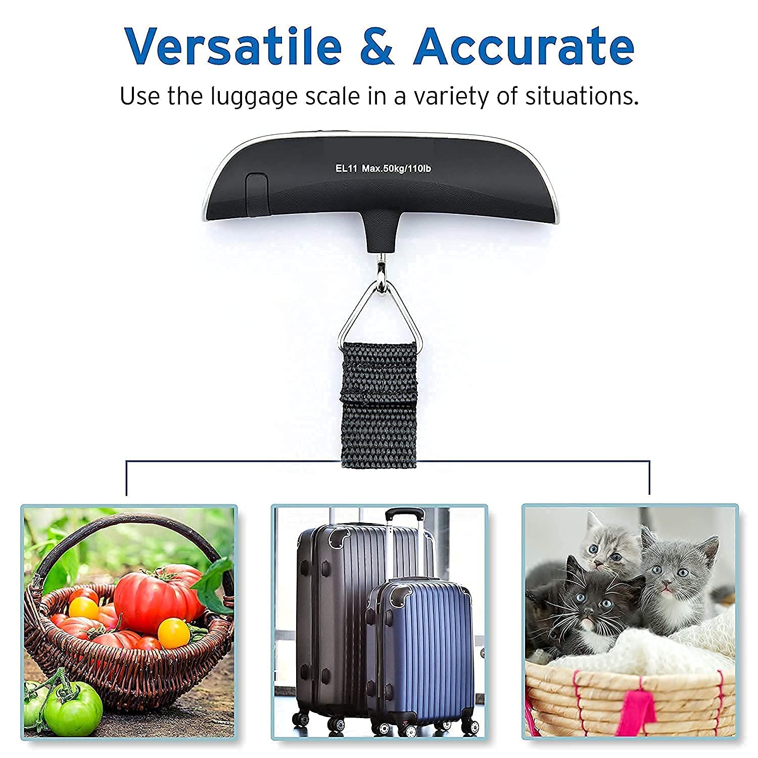 NETXE Digital Luggage Weighing Scale, Weight Machine for Luggage,Gift for Traveler Suitcase Handheld Weight Scale (Weight Limit: 50 Kg) (Silver) (Luggage Scale A10) 4
