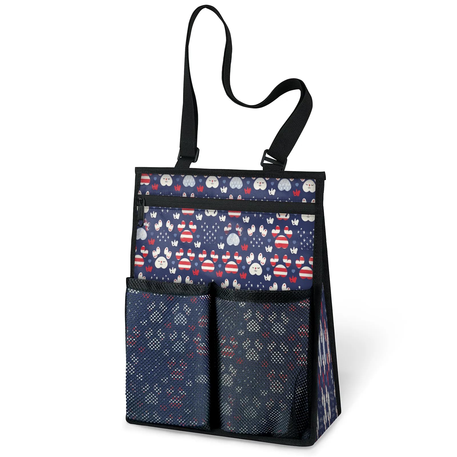 Ourtheme Cute Star Paw Portable Shower Bag for Travel Gym Camp Beach Tote Shower Caddy Bags Hanging Toiletry