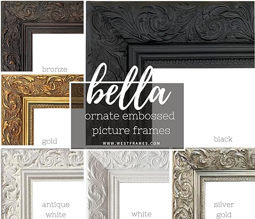 Miniatura 8 de West Frames Bella - Marco de fotos de madera en relieve adornado francés de 2.5 pulgadas de ancho (marco de 16 x 20 pulgadas con plexiglás y tablero