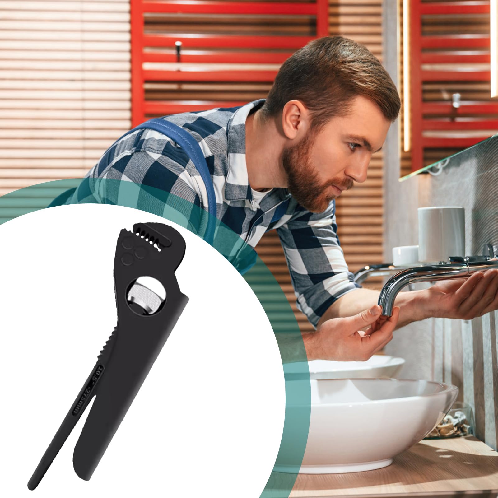 Llave Ajustable Para Tubos Herramienta Reparadora Multiusos Con Juntas