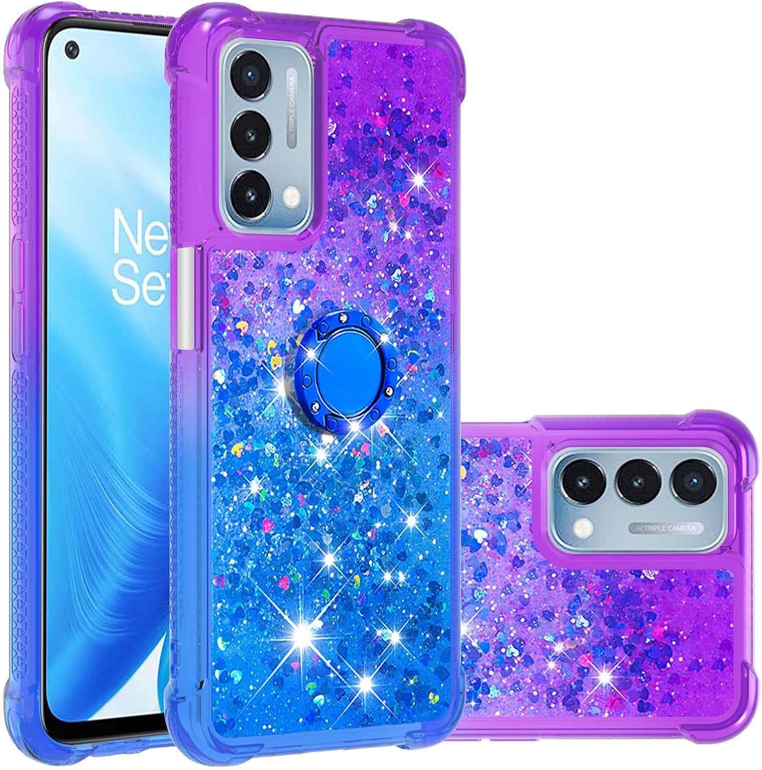 Monwutong Phone Case for OnePlus Nord N200 5G, Shiny Bling Quicksand Effect TPU