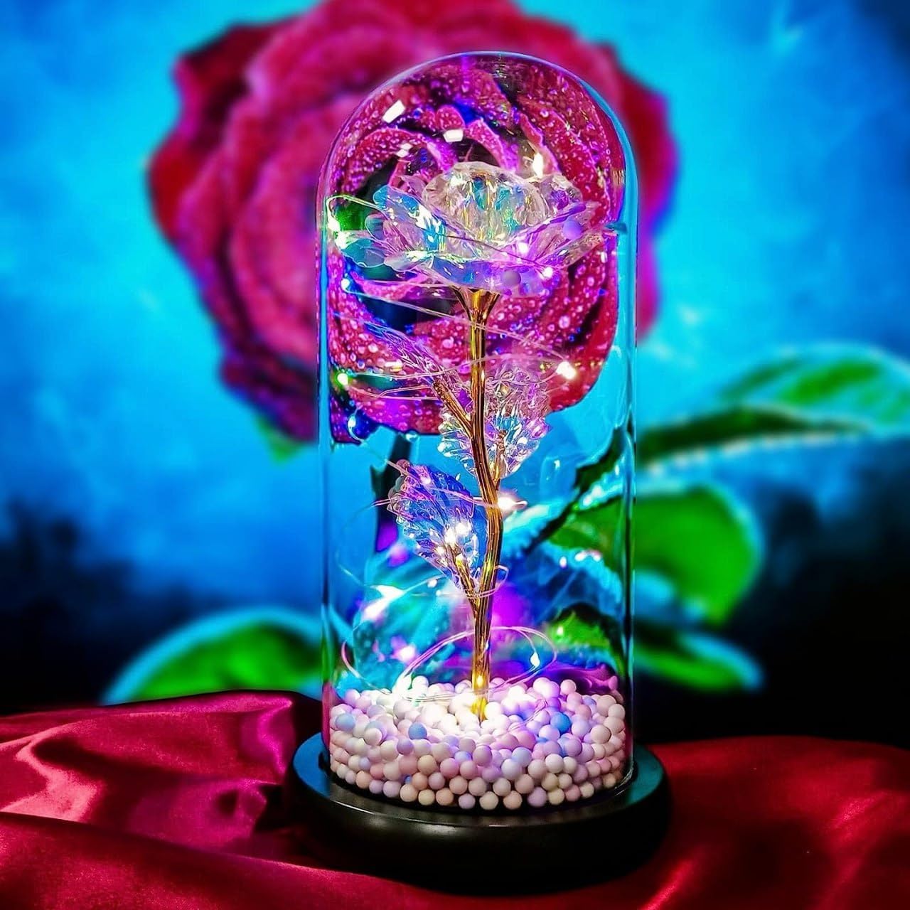 Rose for Women, Gifts for Mom, Personalized Gifts for Women, Womens Gifts for Christmas, Cute Unique Glass Rose Flower Gift, Womans Gift Ideas Mother Wife Daughter (Design 2) 3