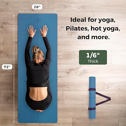 Miniatura 3 de Esterilla de yoga Esterilla de yoga Esterilla de ejercicio y fitness para hombres y mujeres con correa de transporte