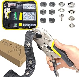 MinliGUY Snap Kit for Boat Cover/Canvas/Tarp/Clothing/Fabric/Tonneau, Heavy Duty Fasteners Pliers & 15mm Metal Marine Snaps 60 Set, DIY Tool to Repair/Install Stainless Steel Press Stud/Screw Button