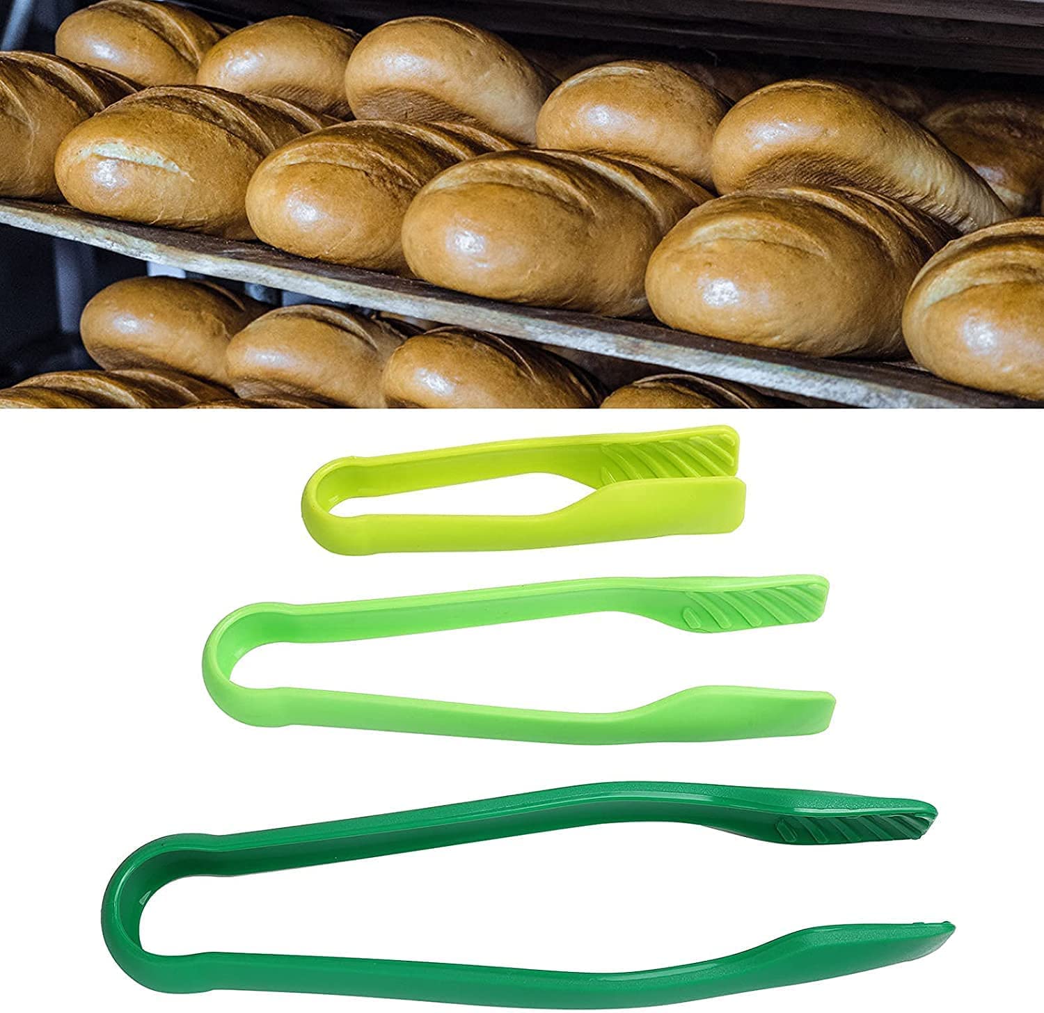 Pinzas para Verduras 3 unids/Set de plástico PP Lleno de Pinzas de Pan elásticas para Cocina para Barbacoa diseño Duradero