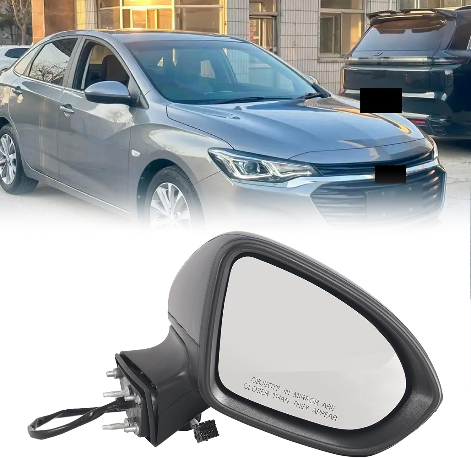 Right Passenger Side View Mirror Door Mirror Paintable Compatible with 2016-2019 Chevy Cruze, Replace GM1321542 39125816-PFM