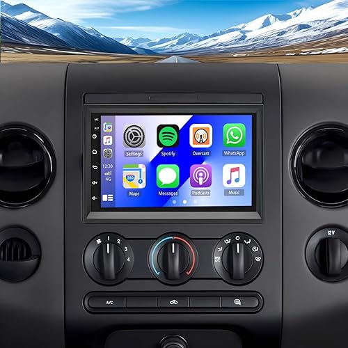 4+64GB Car Radio for Ford F150 F250 F350 2004-2014 with Wireless Apple Carplay Android Auto-7'' Touch Screen Upgrade for Ford F150 Stereo Bluetooth, EQ DSP, FM, GPS, WiFi, SWC, Mic, Backup Camera