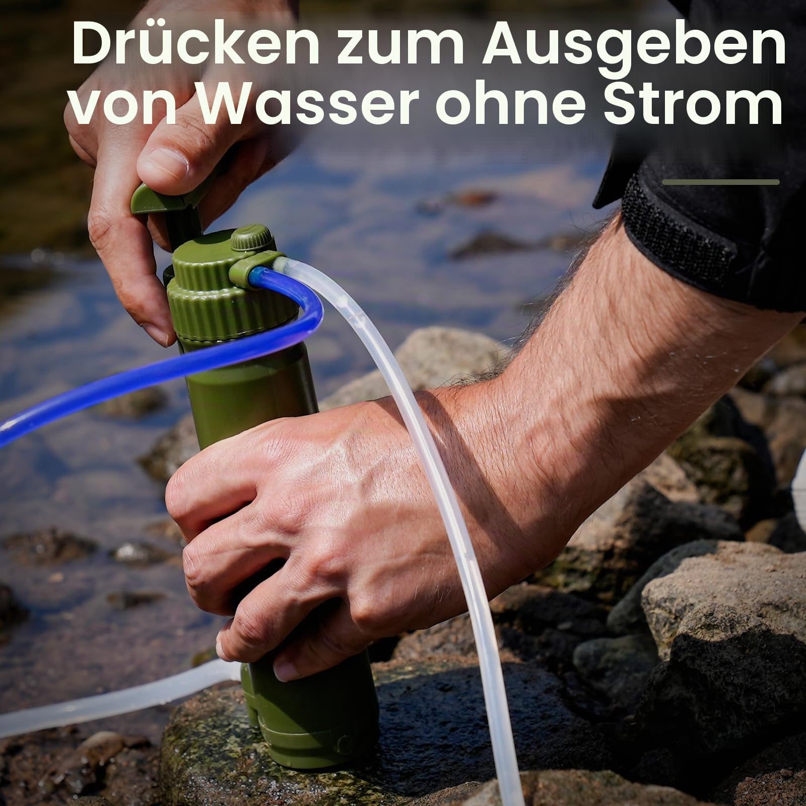 Wasserfilter Outdoor Survival mit UF Filter, Armeegrün