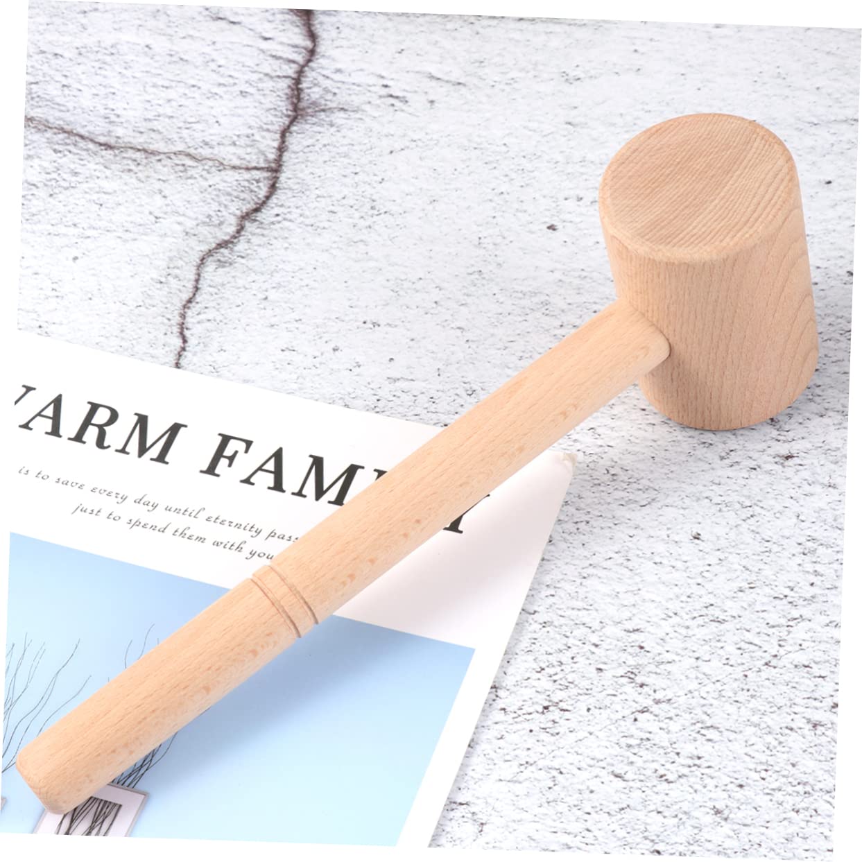BIUDECO Wood Hammer Mini Hammer Food Mallet Household Tool Compact Size Long Handle Easy to Clean