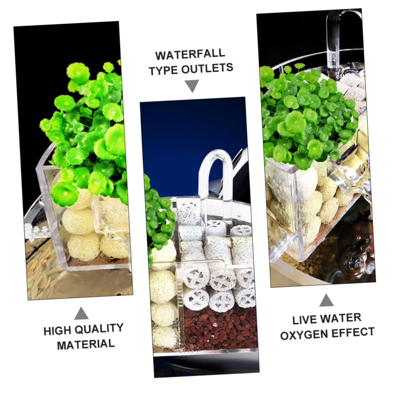 Aquariumpumpe mit Tauchpumpe für Niedrigen Wasserstand Eckfilter für Aquarien Aquarium-Filter mit Mehrschichtigem Filtermaterial Geeignet für Aquarien
