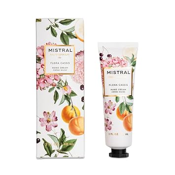 Mistral Luxe Hand Cream Flora Cassis, 2 fl oz | Moisturizing Hand Lotion for Women with Shea Butter & Almond Oil | Fast-Absorbing, Non-Greasy Formula Floral Scent | Travel Size Hydrating Handcream