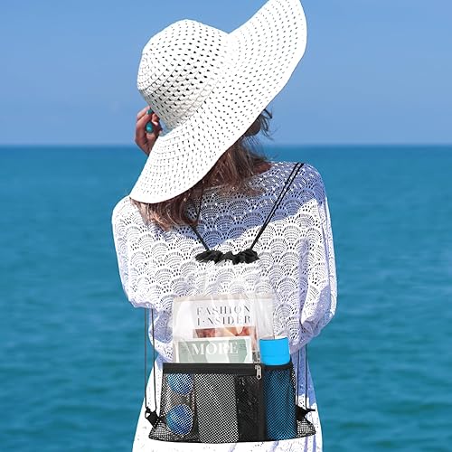 Miniatura 5 de Paquete de 2 bolsas transparentes con cordón aprobadas para estadios, mochila transparente de PVC con cordón, Negro -, Bolso de cordón transparente