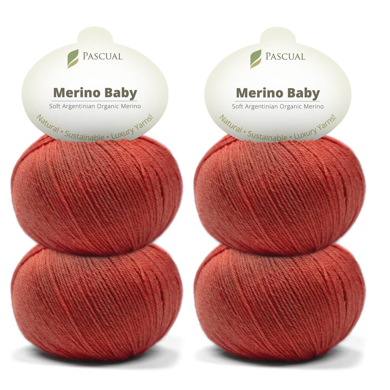 PASCUALI Merino Baby|Strickwolle aus 100% Schurwolle aus Merino, Merinowolle zum Stricken und Häkeln, SET: 4 Knäuel - 200 g, Farbe: Sahara 307