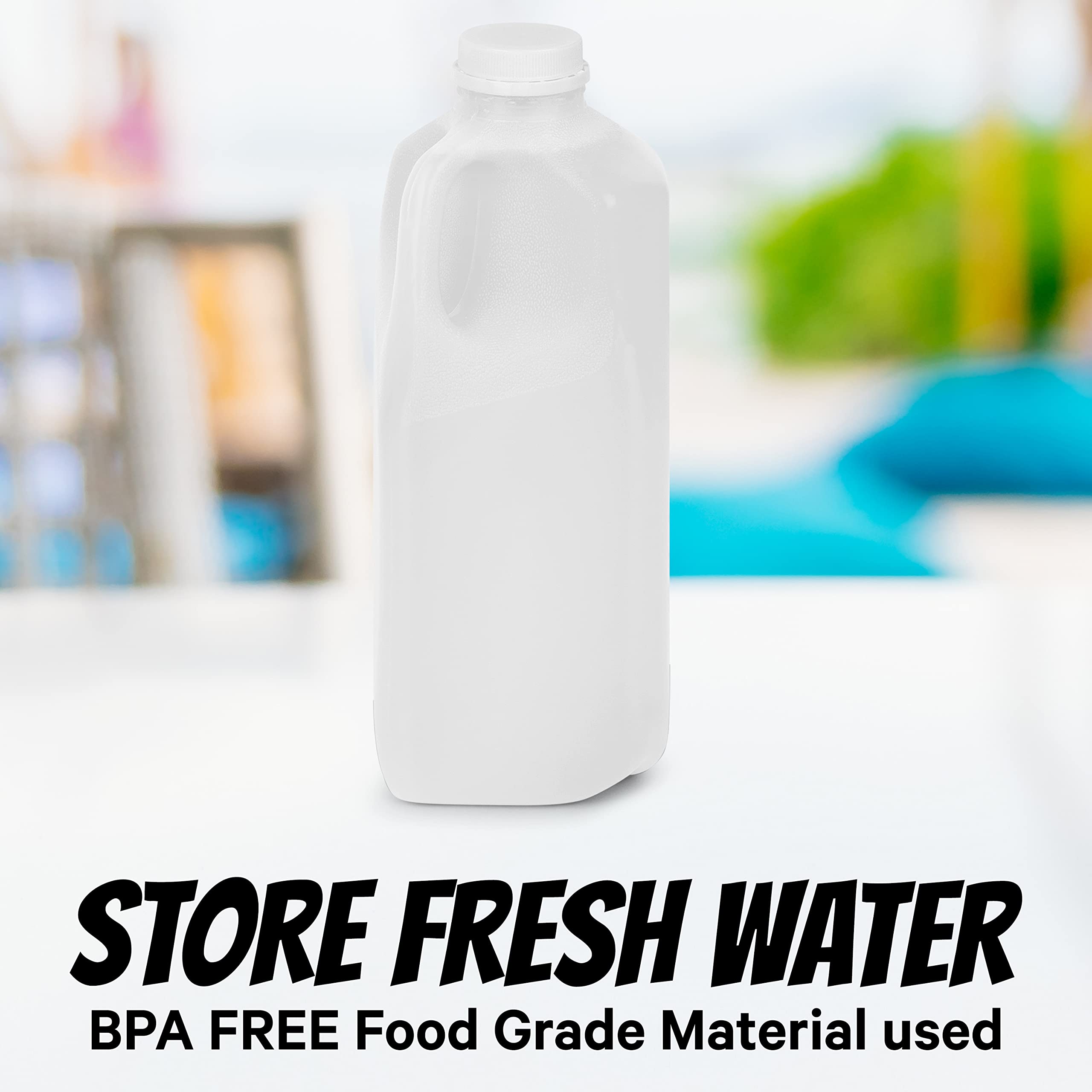 Buy Half Gallon Empty Milk Bottles Set of 6 HDPE Plastic Juice