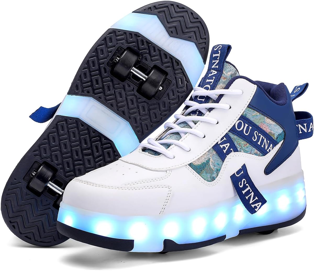 HHSTS Roller Skate Shoes for Kids Upgraded 16 LED Model 4-Detachable Wheeled Light up Boys Girls High Top Fashion Sneakers for Child Christmas Birthday New Year Gifts