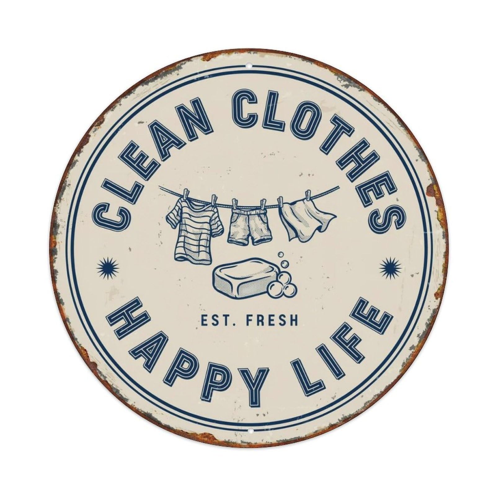 Clean Clothes Retro Laundry Metal Tin Sign Plaque