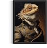 Bearded Dragon Vintage Portrait Poster Art Print, Classic Animals Wall Decor Home Art for Bedroom, Mancave Painting, Living Room Bedroom 35 Bearded Dragon, 8 x 10 inches, Unframed