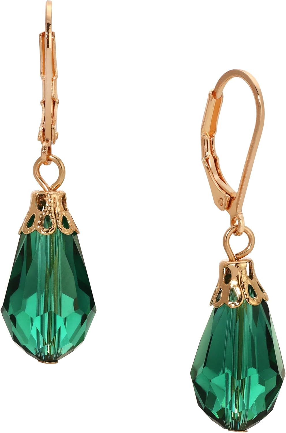 1928 Jewelry Earrings for Women - Teardrop Crystal Bead Allure Drop Earring, Teardrop Crystal Beads, Lever Back Earring Hooks