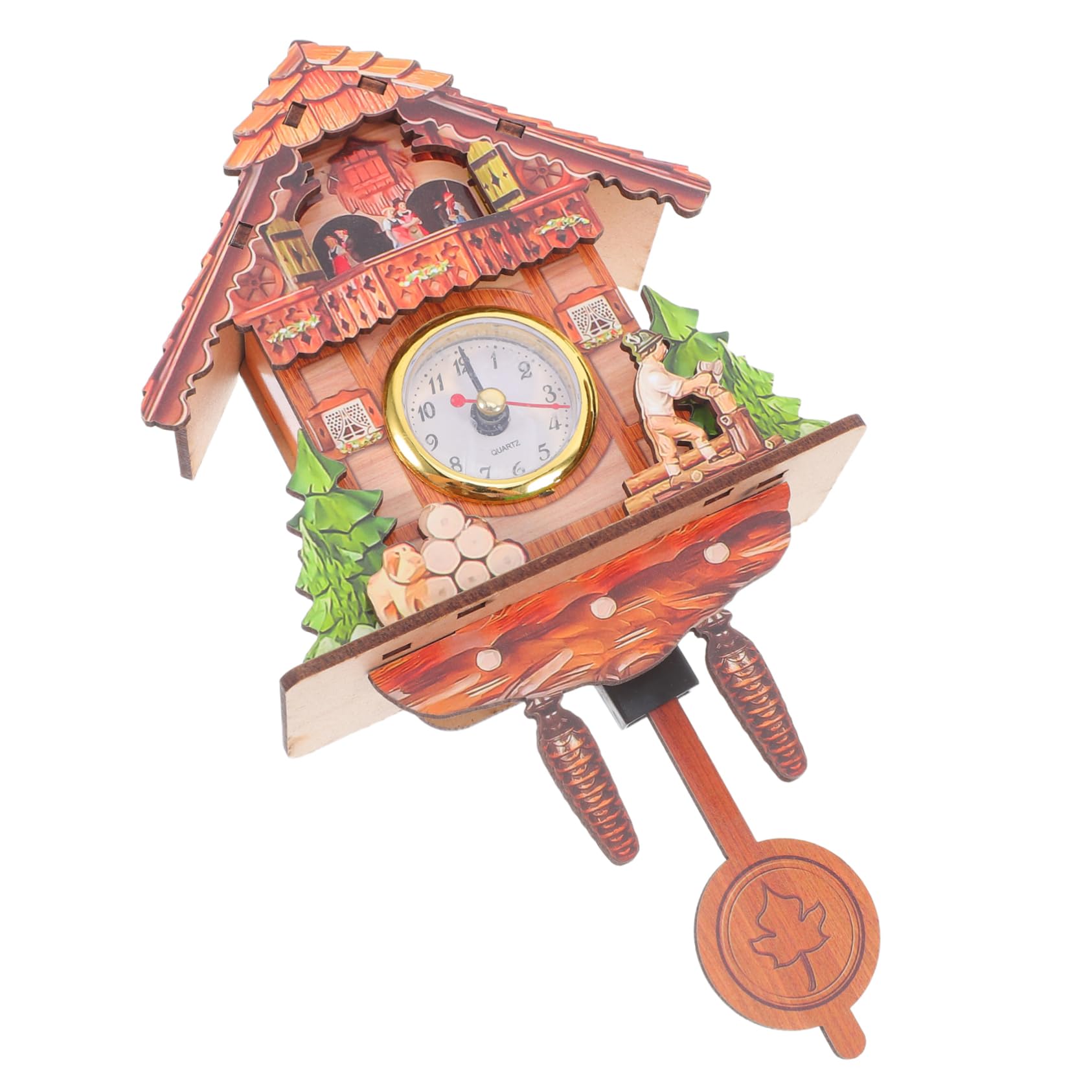 Horloge vintage mécanique à sons d'oiseaux pour décoration intérieure rétro
