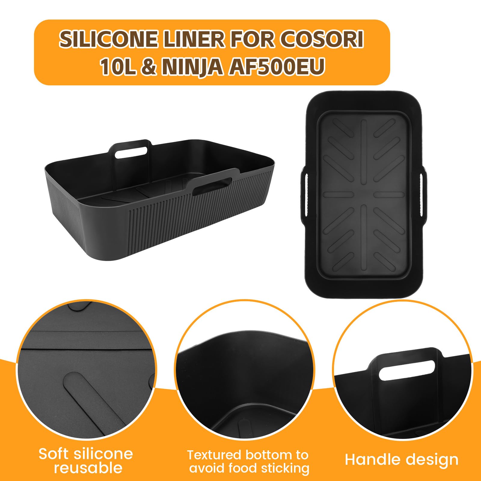 Lot De 3 Moules Silicone Airfryer Cosori 10L Dual Blaze - Accessoires Ninja AF500EU