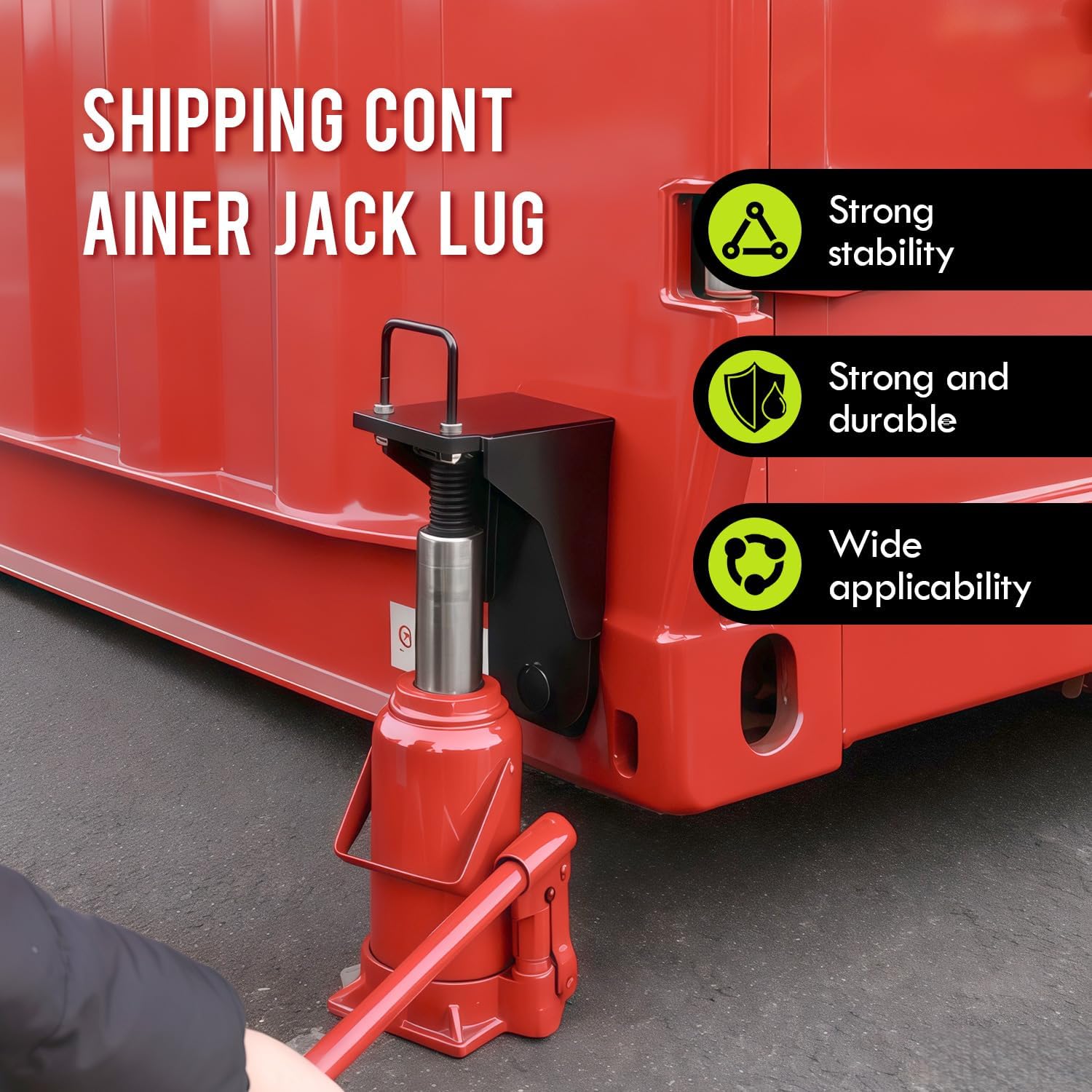 Shipping Container Jack Lug with Circular Limiters, for Shipping Container Jack Lifter/Booster, Shipping Container Accessories with Detachable U-Shaped Handle for Leveler Container- 2 Pack