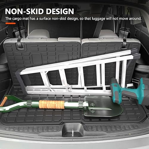 Miniatura 4 de powoq Tapete de suelo compatible con Honda Pilot 2016-2022 con alfombrilla de respaldo, forro de carga de repuesto para accesorios Honda Pilot