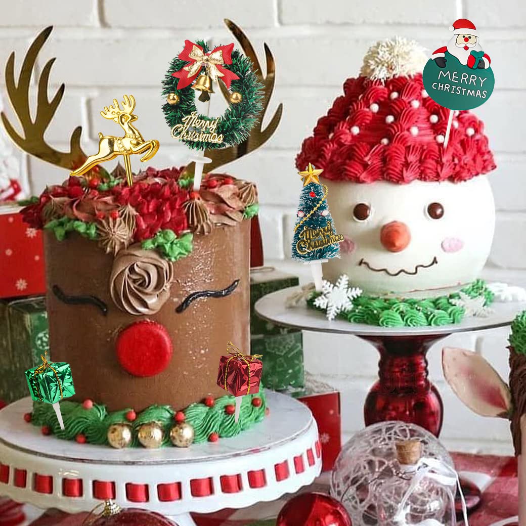 24 Stück Weihnachtsbaum-Cupcake-Topper – Glänzende Tortendeko Für Kuchen, Muffins & Desserts (8 Farben, Papier)