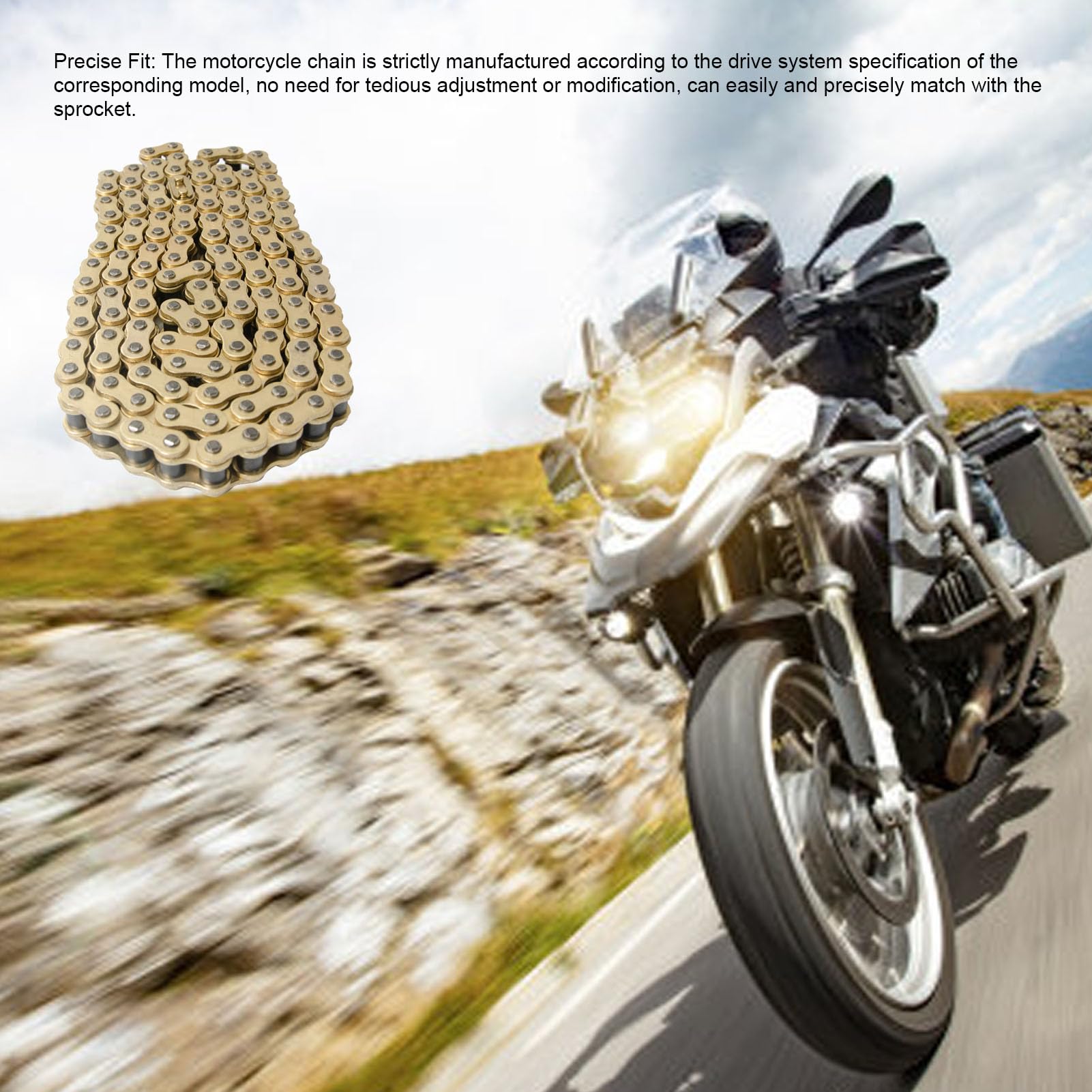 Catena di trasmissione dorata con O-Ring 525-120 di ricambio per moto ATV passo 525 120 maglie