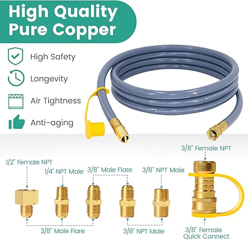 Miniatura 2 de 5369 Kit de conversión de propano a gas natural, para Weber, Blackstone de 28 pulgadas y 36 pulgadas, horno de pizza, hoguera, generador, calentador