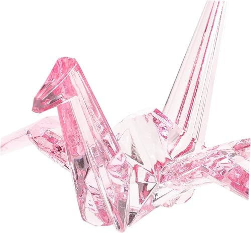 Miniatura 5 de COHEALI Estatua de grúa de origami, adornos de cristal, adornos transparentes, animales, juguetes, escultura de grulla de origami, figura