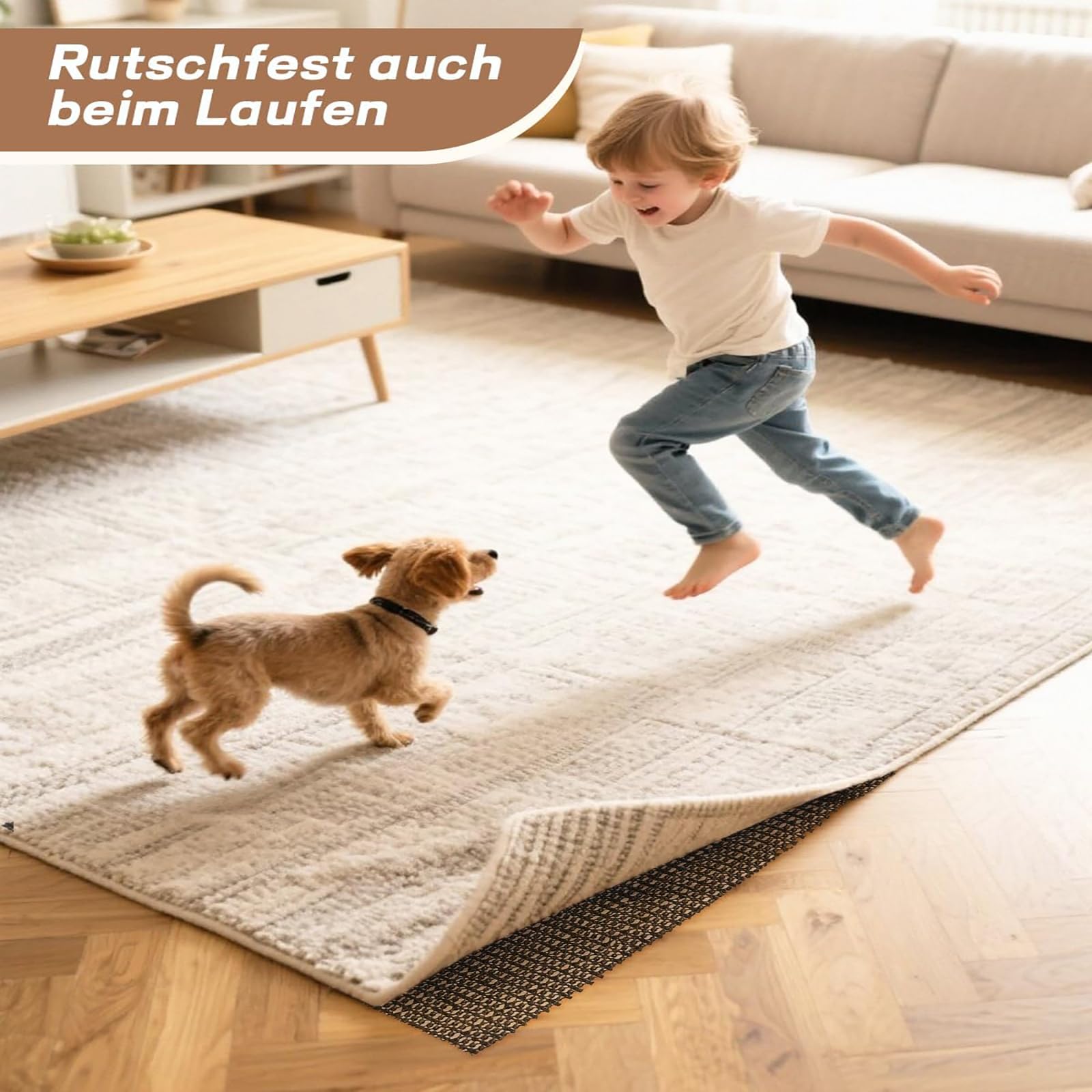 sous-Tapis Antidérapant 230 x 290 cm Réutilisable, Lavable, Facile à Peut Etre Coupé, Disponible en Plusieurs Tailles, Anti Derapant Tapis Lavable, Antidérapante pour Tapiss pour Chambre, Salon, Noir