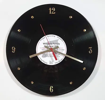 Personalized Vinyl Record Wall Clock (Display Your Special...