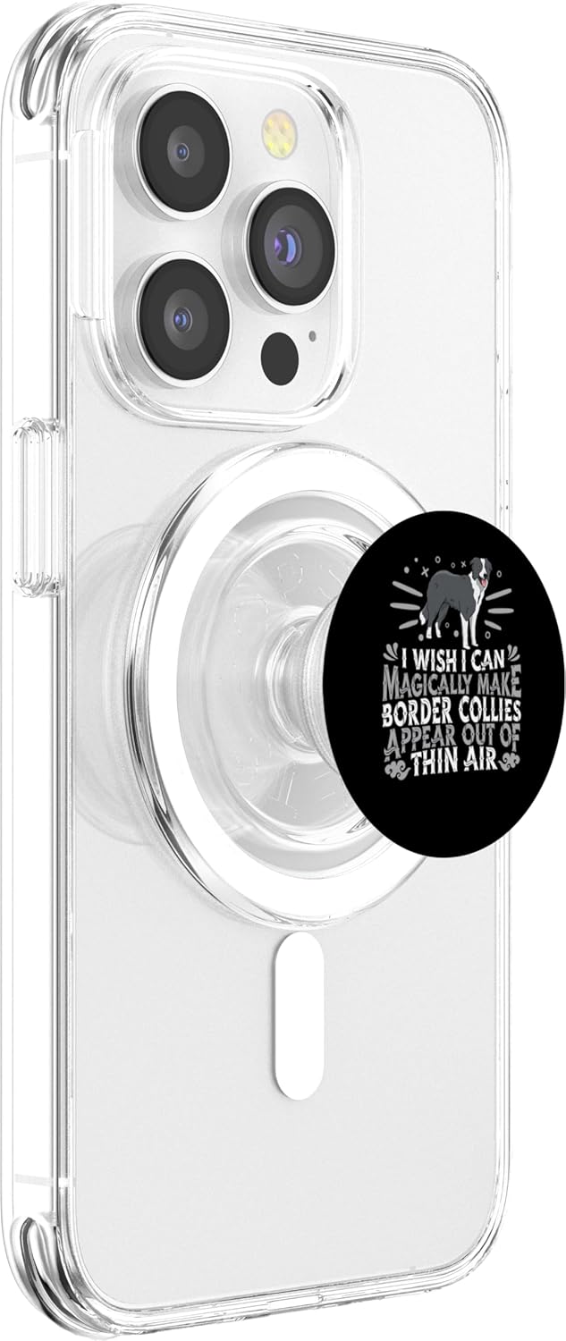 Border Collie Appears Out Of Thin Air - Dog Border Collies PopSockets MagSafe PopGrip for iPhone