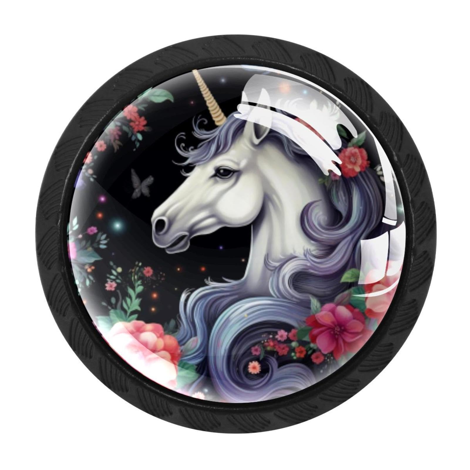 CHENZZZZ 4 Pieces Dresser Knobs Unicorn Drawer knobs Cabinet Knobs Pull Handles for Home Kitchen Office