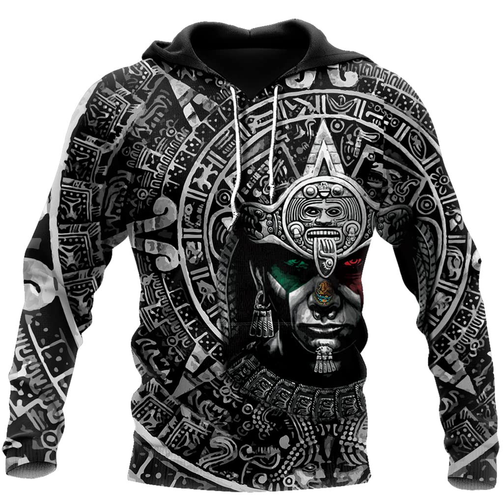 Mens Mexico Aztec skull Dragon Tattoo hoodie 3d print Unisex Sweatshirt Graphic Hoodies For Men 3D Hoodie For Women