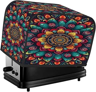 Boho Mandala Pattern 2 Slice Toaster Dust Cover Waterpro Anti-Sputtering Appliance Covers With Top Handle Trendy Toaster Oven Cover Washable for Kitchen Dining Room Home Table Women ,E407