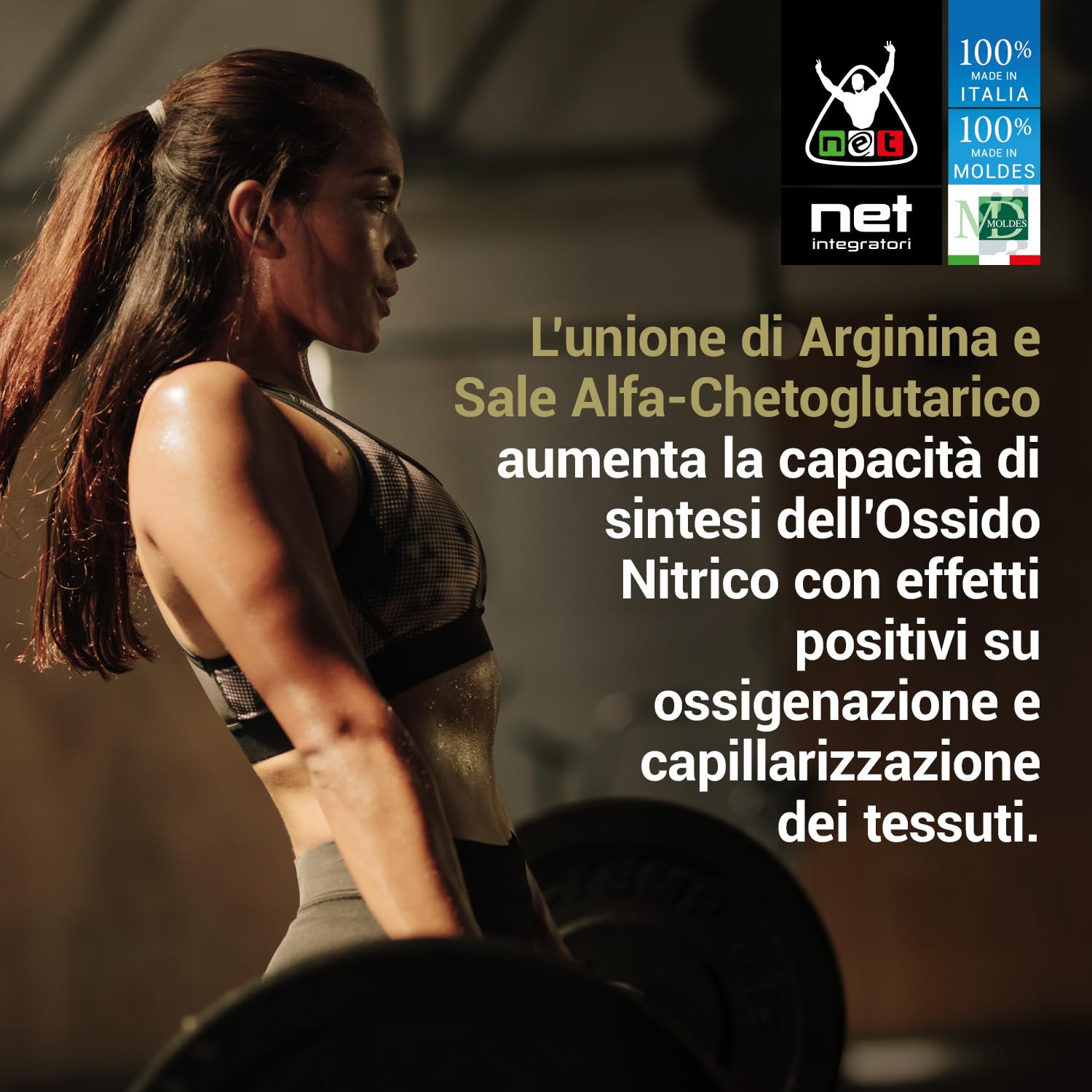 Net Integratori AKG 1250 – 90 compresse – Integratore di Arginina Alfa-Chetoglutarato ad Alto Dosaggio per Stimolare Ossido Nitrico e Aumentare Pump Muscolare e Resistenza – Pre e Post Workout
