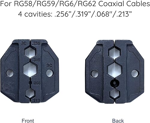Miniatura 2 de GIZWIZ Herramienta de crimpado coaxial intercambiable del RF Die Sets G-D3I para RG58 RG59 RG6 RG174 (G-D3C)