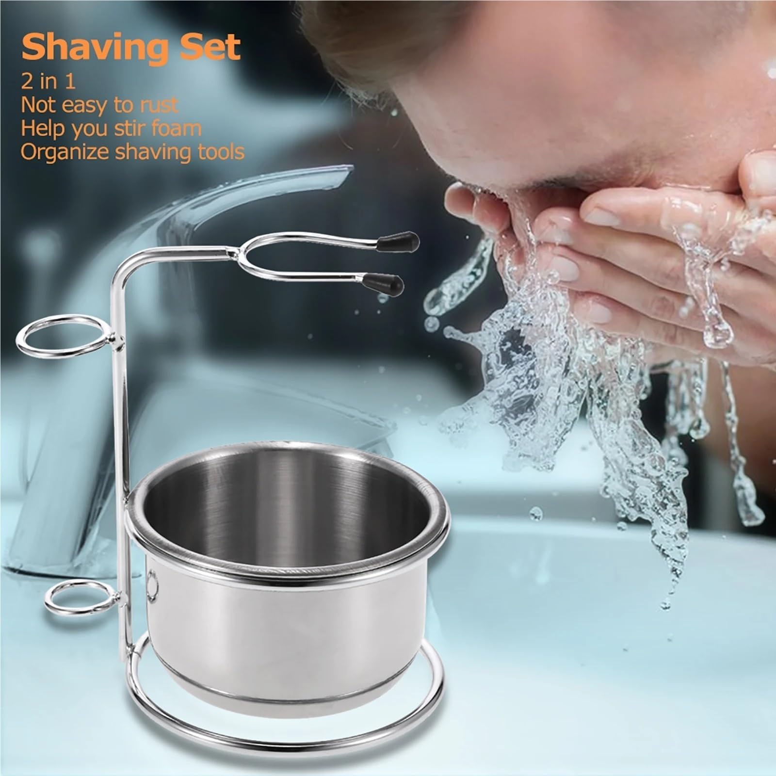 Soporte de afeitado for hombre, taza afeitar seca o húmeda, soporte for barba masculina, jabonera