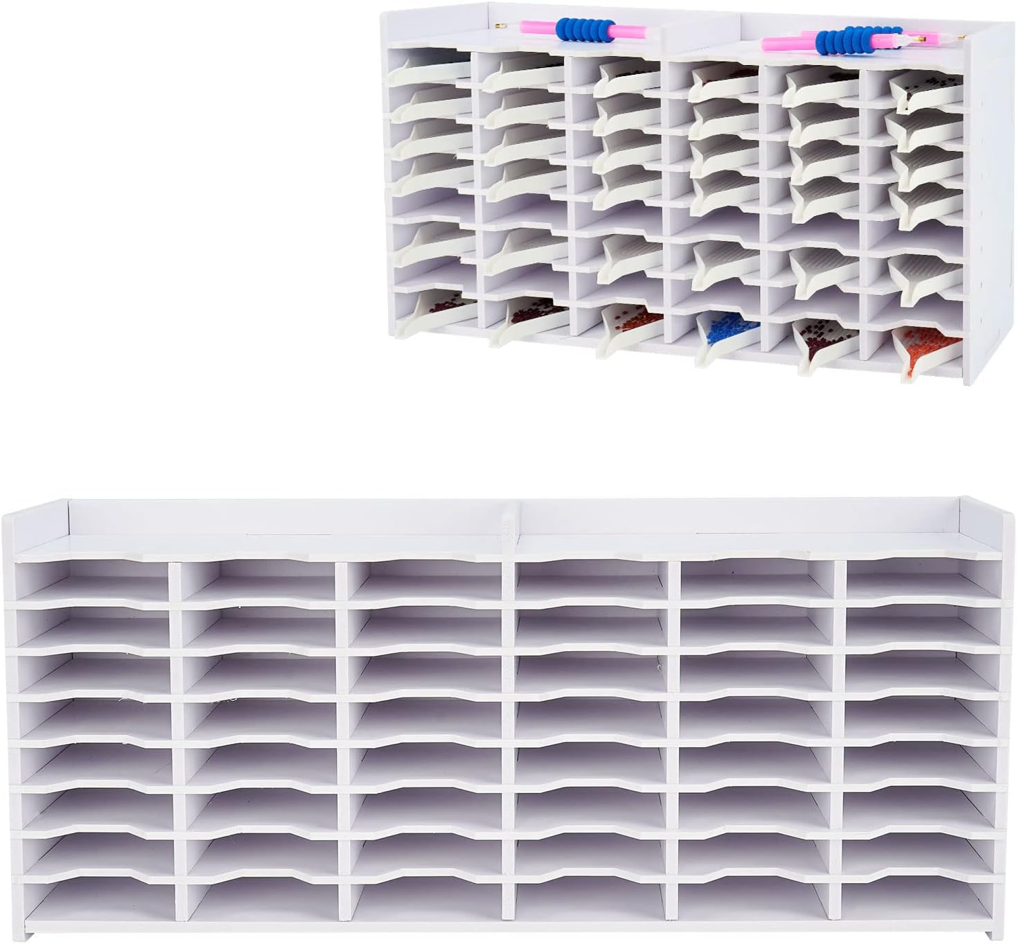 48 Grids Diamond Painting Tray Storage Holder Drill Pen & Multi-Boat Tray Organizer Rack Art Diamond Painting Accessories Kits, for Small Size Trays