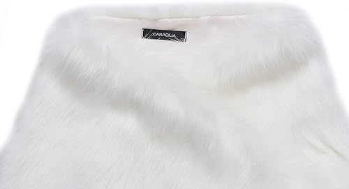 Miniatura 5 de Caracilia Women Luxury Faux Fur Coat Jackets Wrap Cape Shawl for Wedding Party