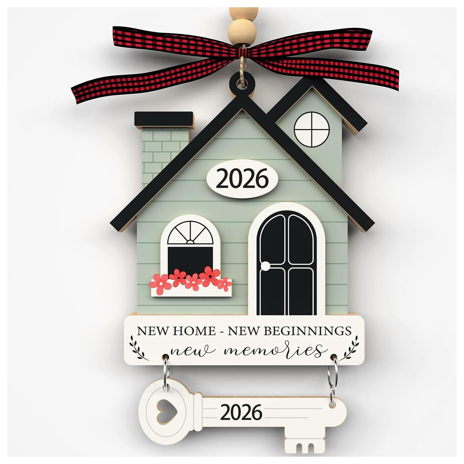 Yunlijia Women's Red-3 New Home Gifts Ornament 2026 House Warming Gifts Wooden Hanging Houses New Home Housewarming Presents Homes For Couple Keepsake For First Homes Beginnings For Family Friends Gift Ideas