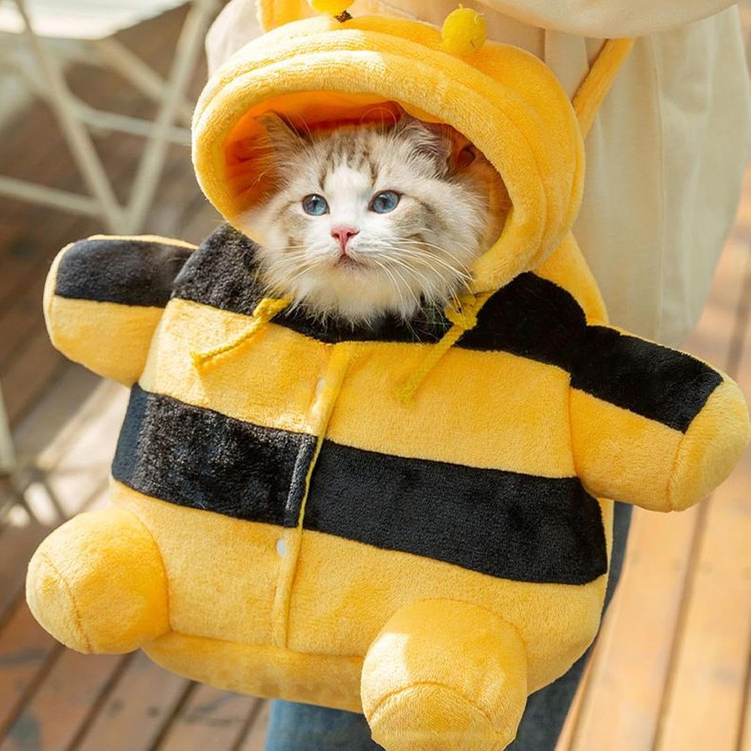Genérico Dog Sling Carrier | Bee Shape Warm Plush Pet Bag Anti Escape Adjustable Shoulder Strap Cat For Kitten Puppy Winter Travel Outdoor Walking