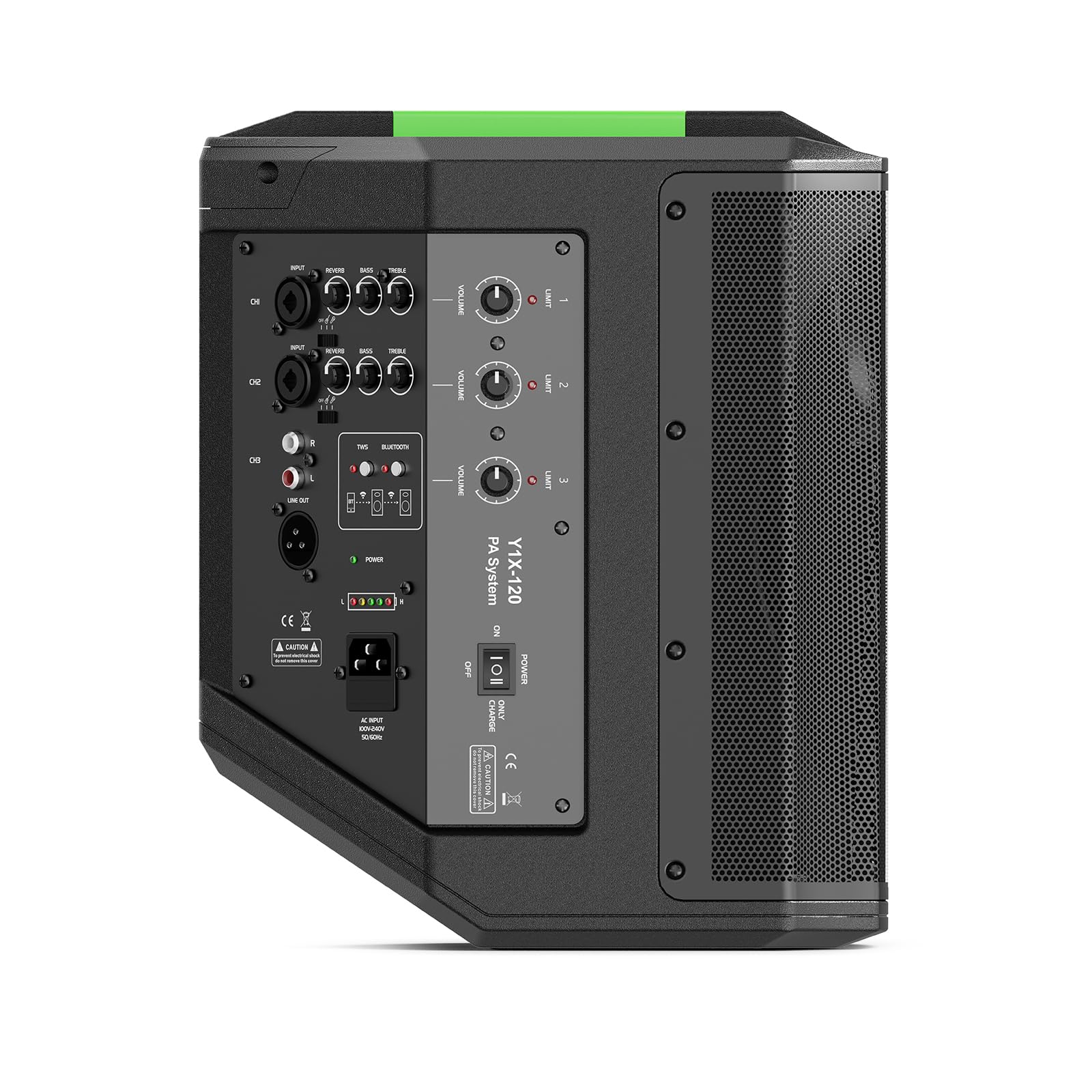 LOTAWAY Y1X-120 240W All-in-one Battery Powered Speaker Professional Portable PA System with Bluetooth Wireless Outdoor/Indoor Rechargeable DJ Speakers with Subwoofer for Busker,Guitarist,Party,Events