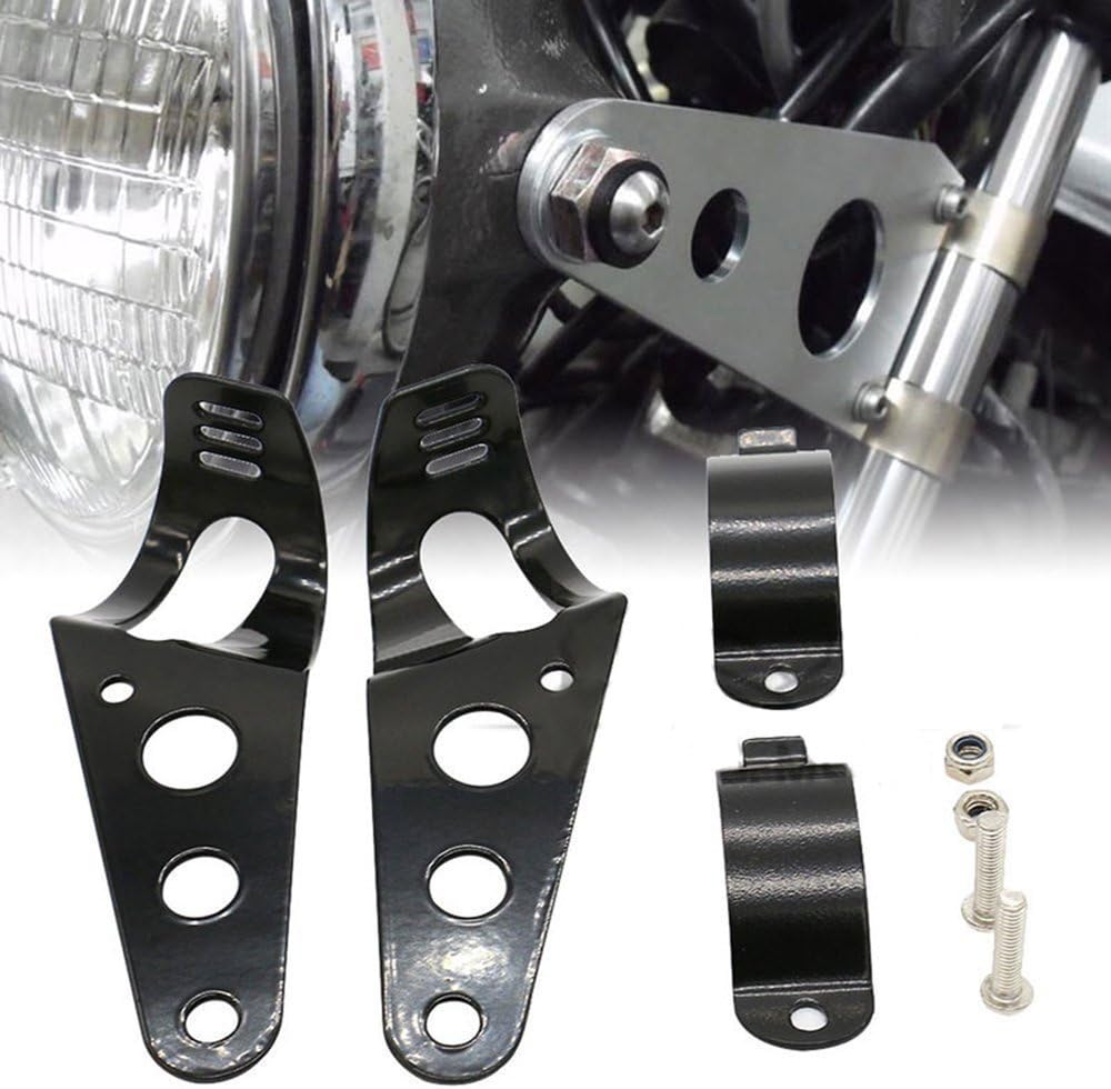 Frenshion Compatible for 3543mm Motorcycle Headlight Lamp Mount Fork Bracket Black