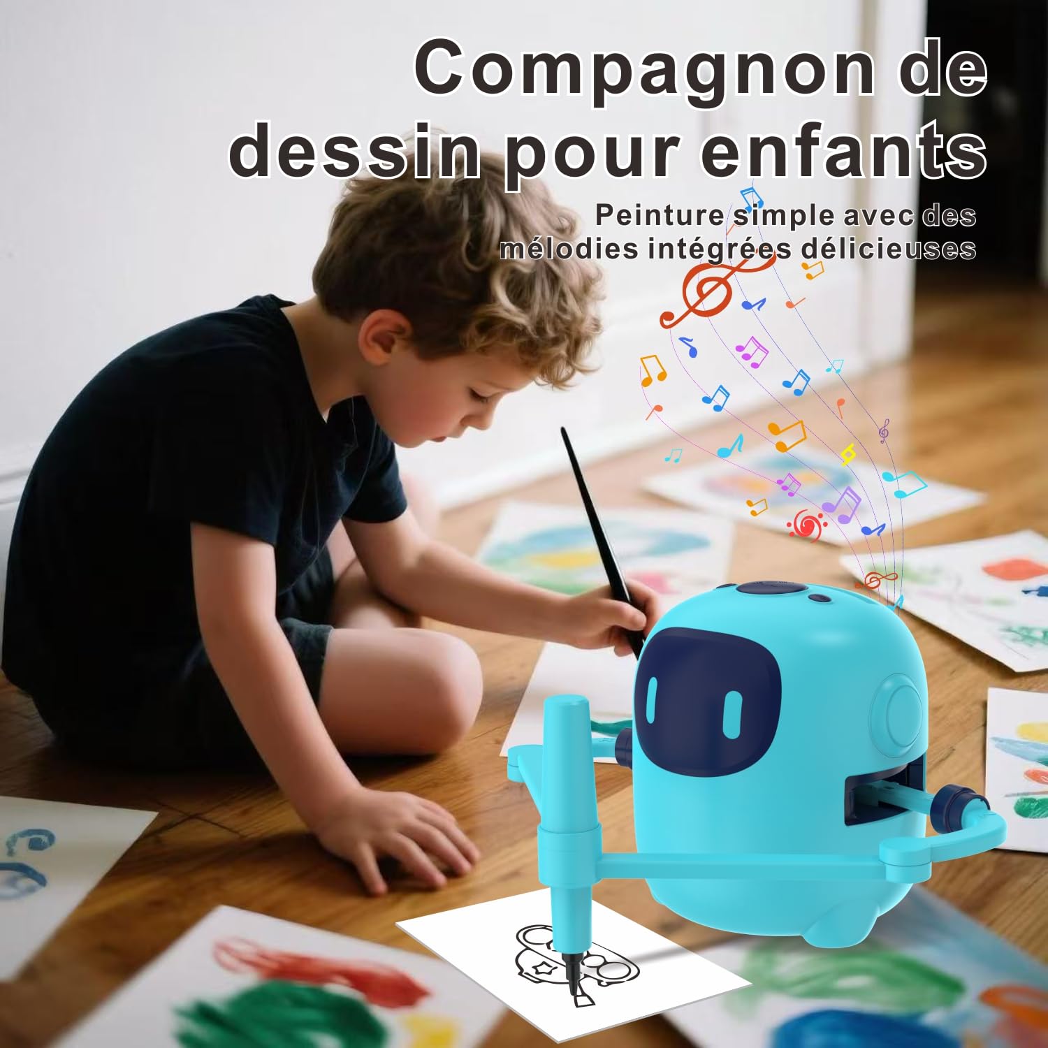 Robot Dessinateur Enfant Drawing Robot for Kids with 150 Cards and 17 Stylos à Dessiner Magic Cadeaux pour Enfants garçons et Filles