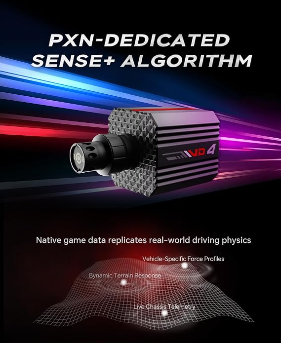 PXN VD4 Direct Drive Racing Wheel Bundle, 4Nm Force Feedback, for Windows
